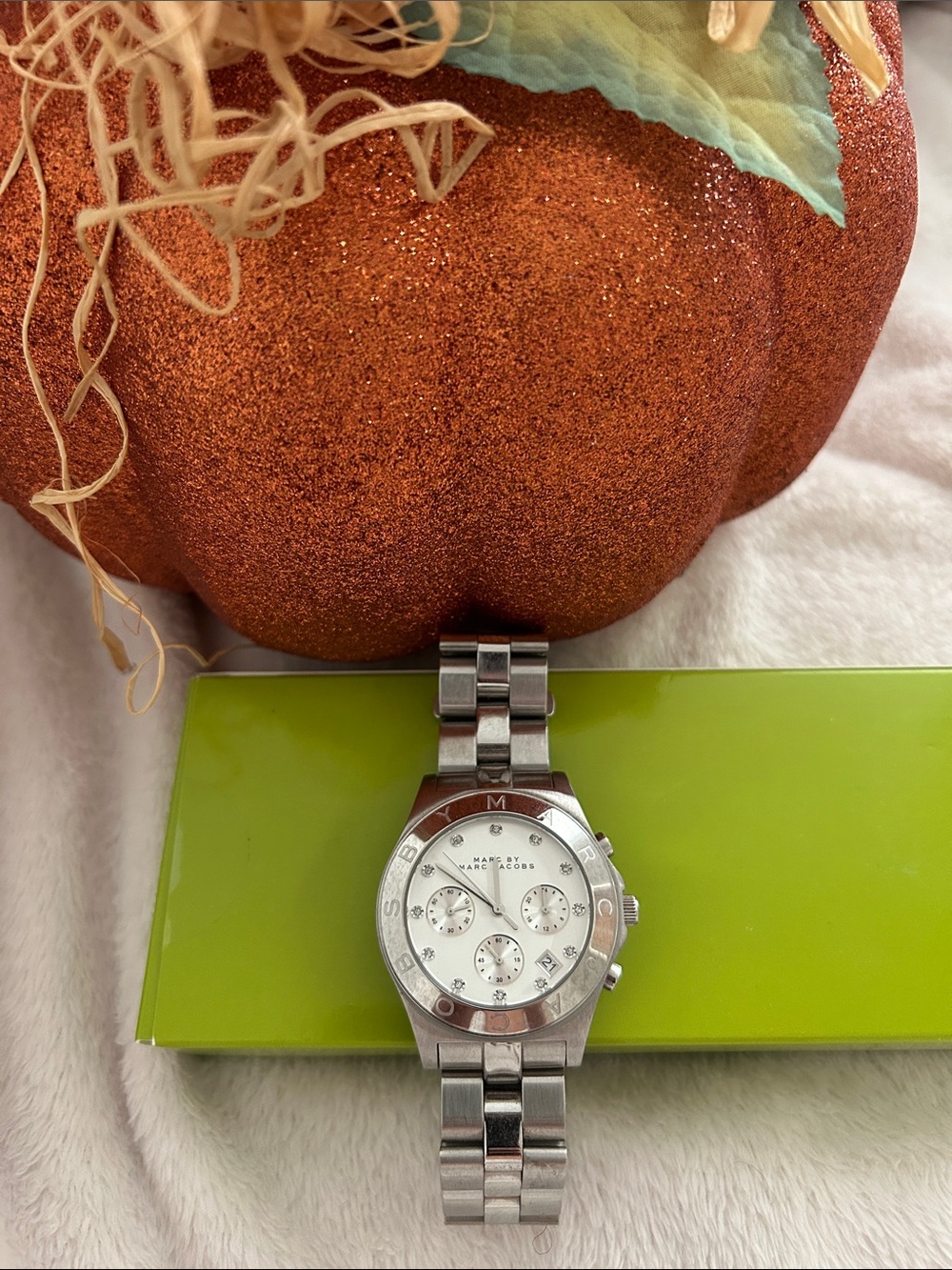 Beautiful Marc by Marc Jacobs Silver Stainless Steel Chronograph Bracelet Watch